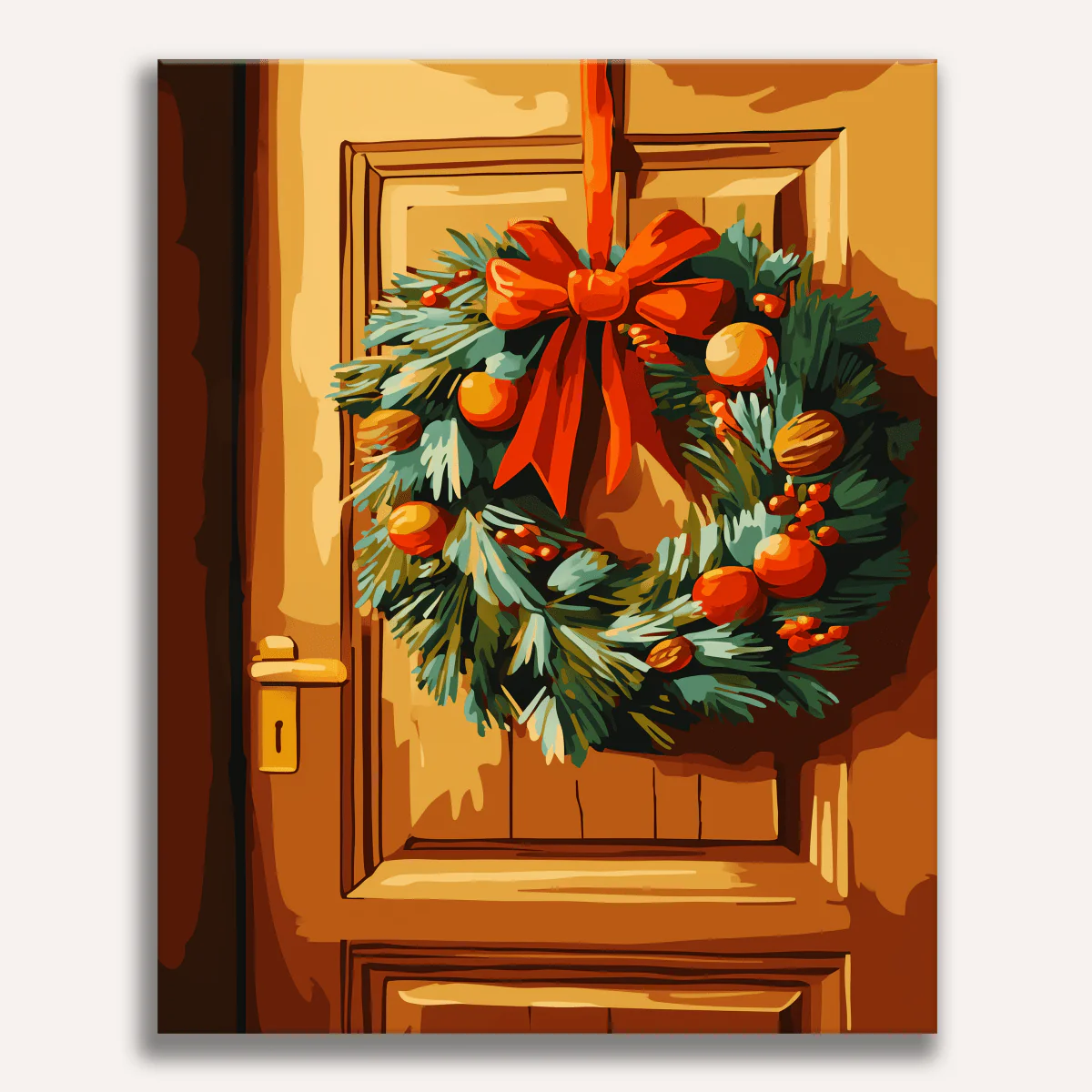Red Bow Wreath