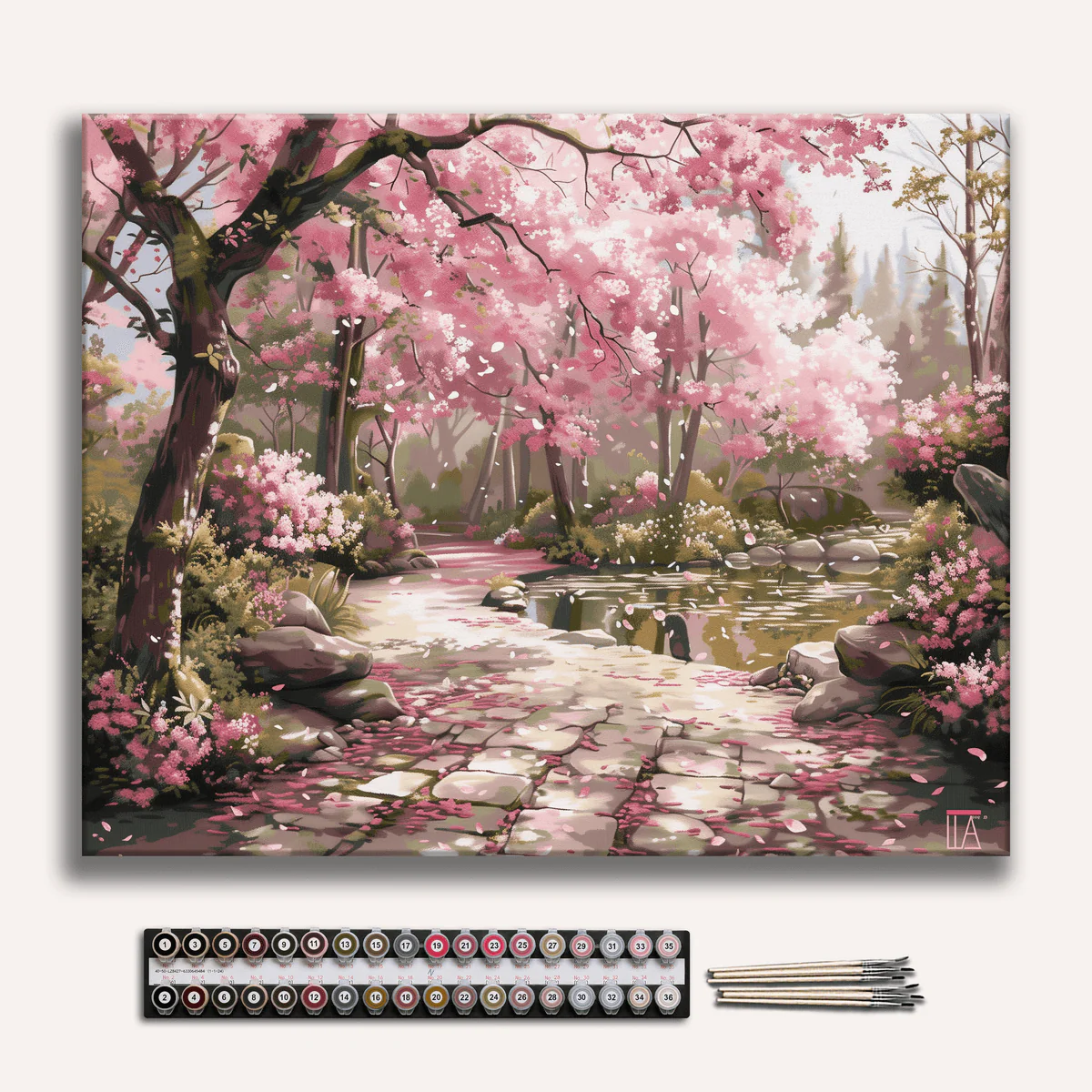 Serene Sakura Stone Path